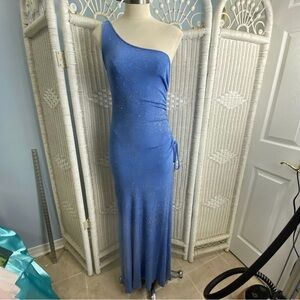 Y2k glitter one shoulder maxi sparkly dress